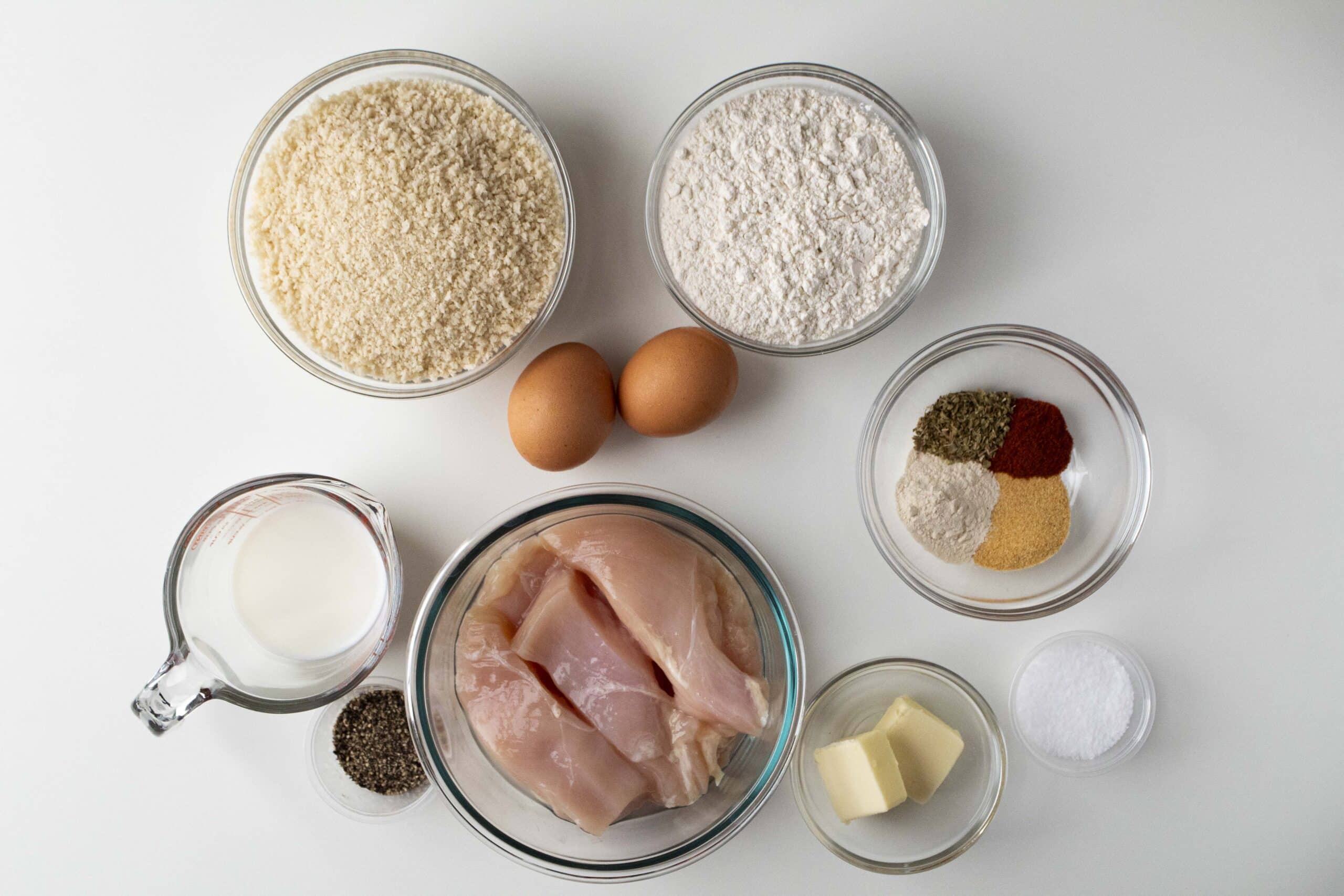 Ingredients for air fryer chicken tenders.