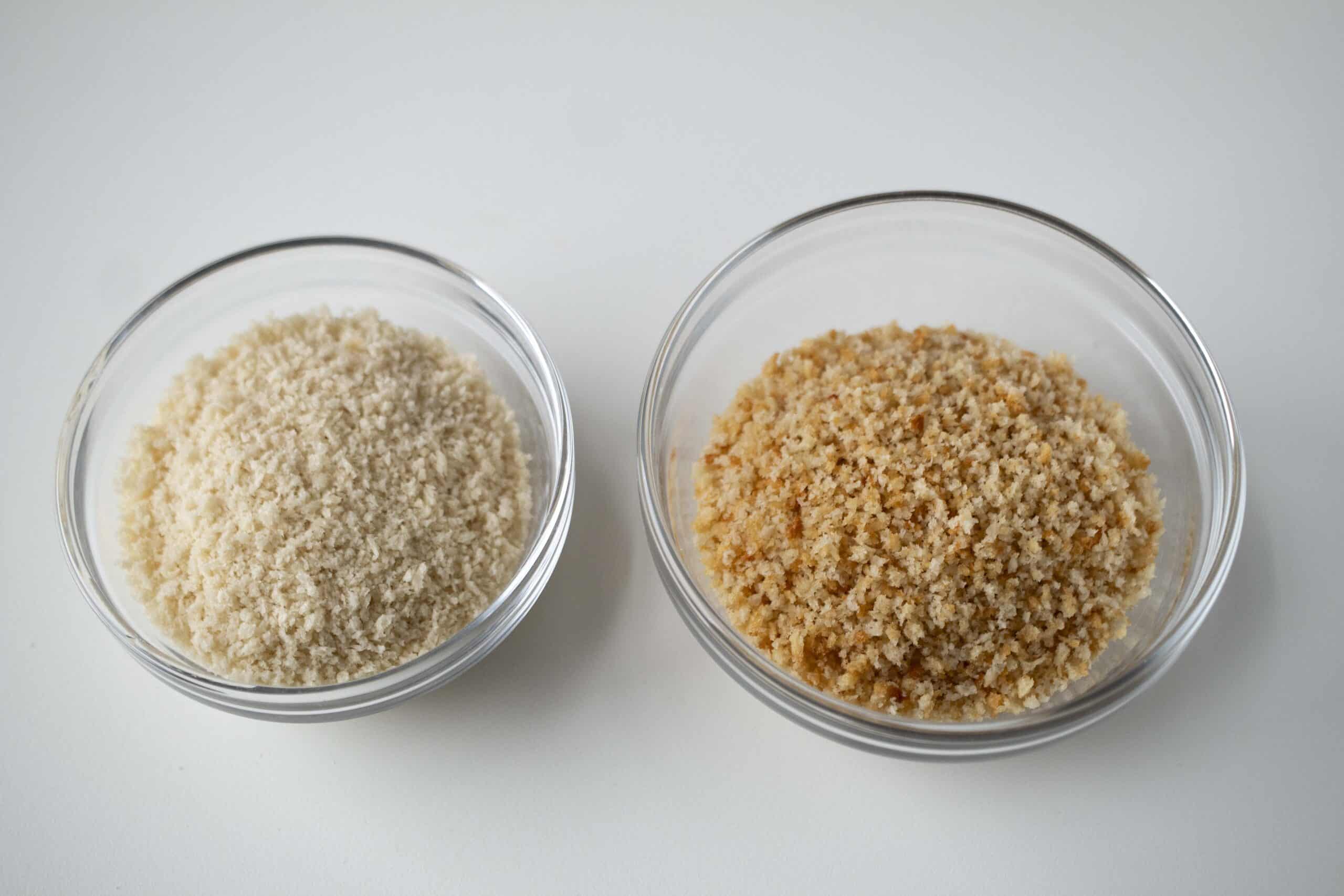 Toasted vs untested panko breadcrumbs.