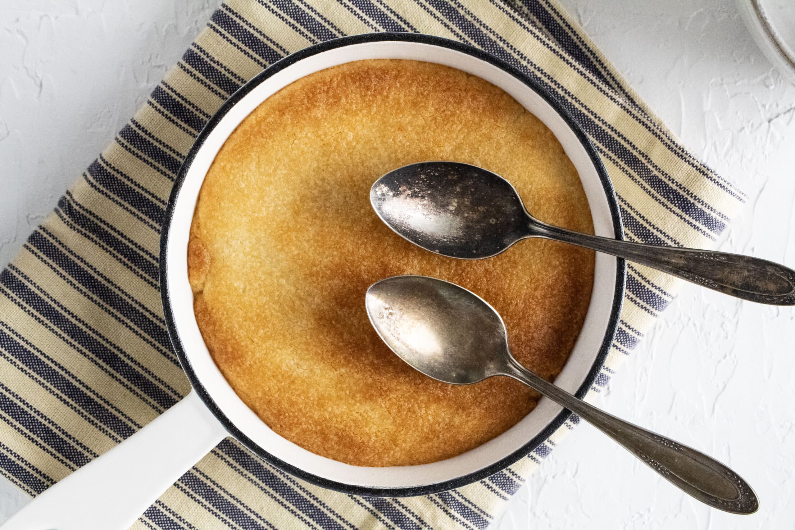 Fully cooked air fryer skillet sugar cookie.