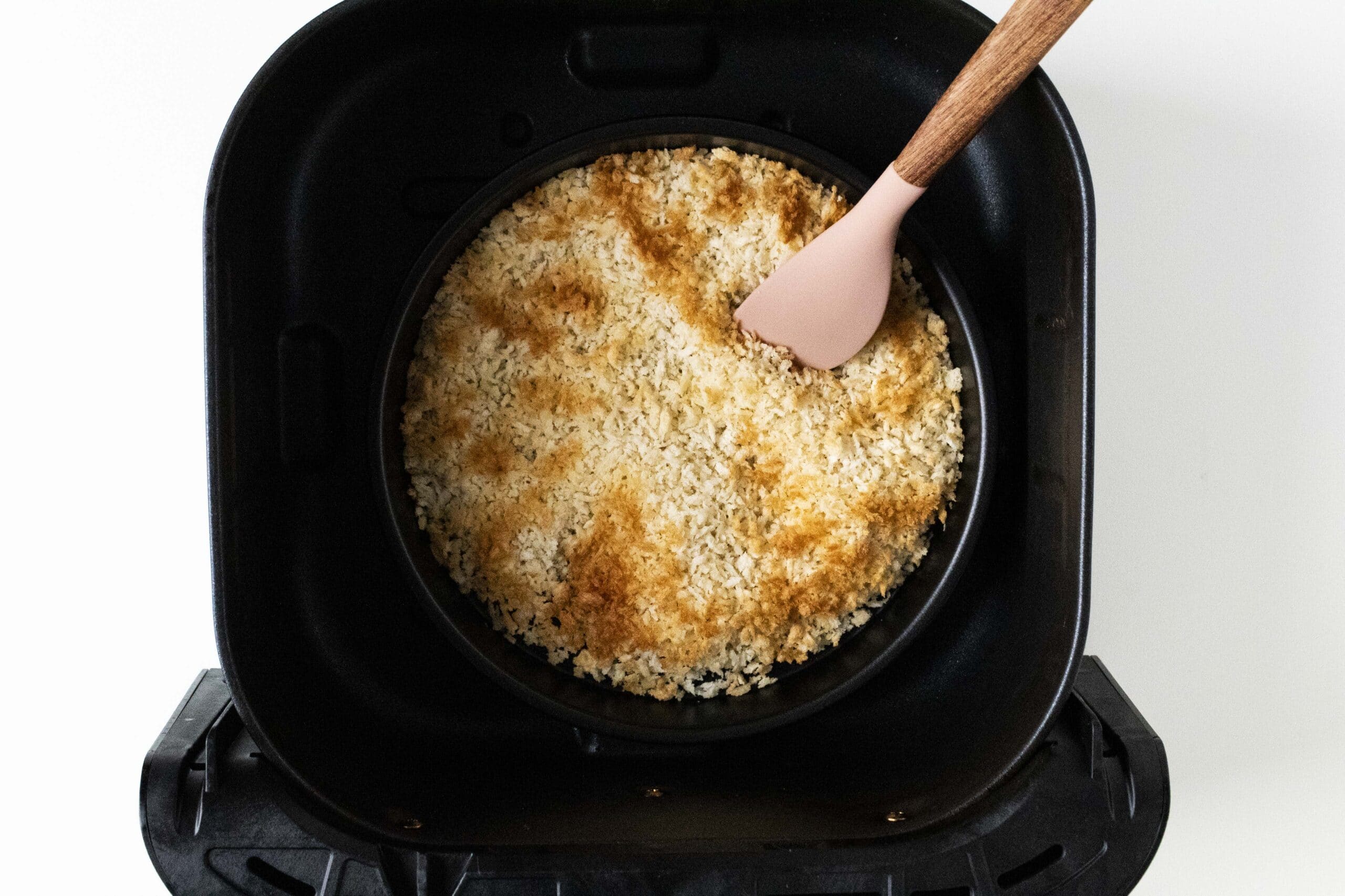 First stage toasting panko breadcrumbs in air fryer.