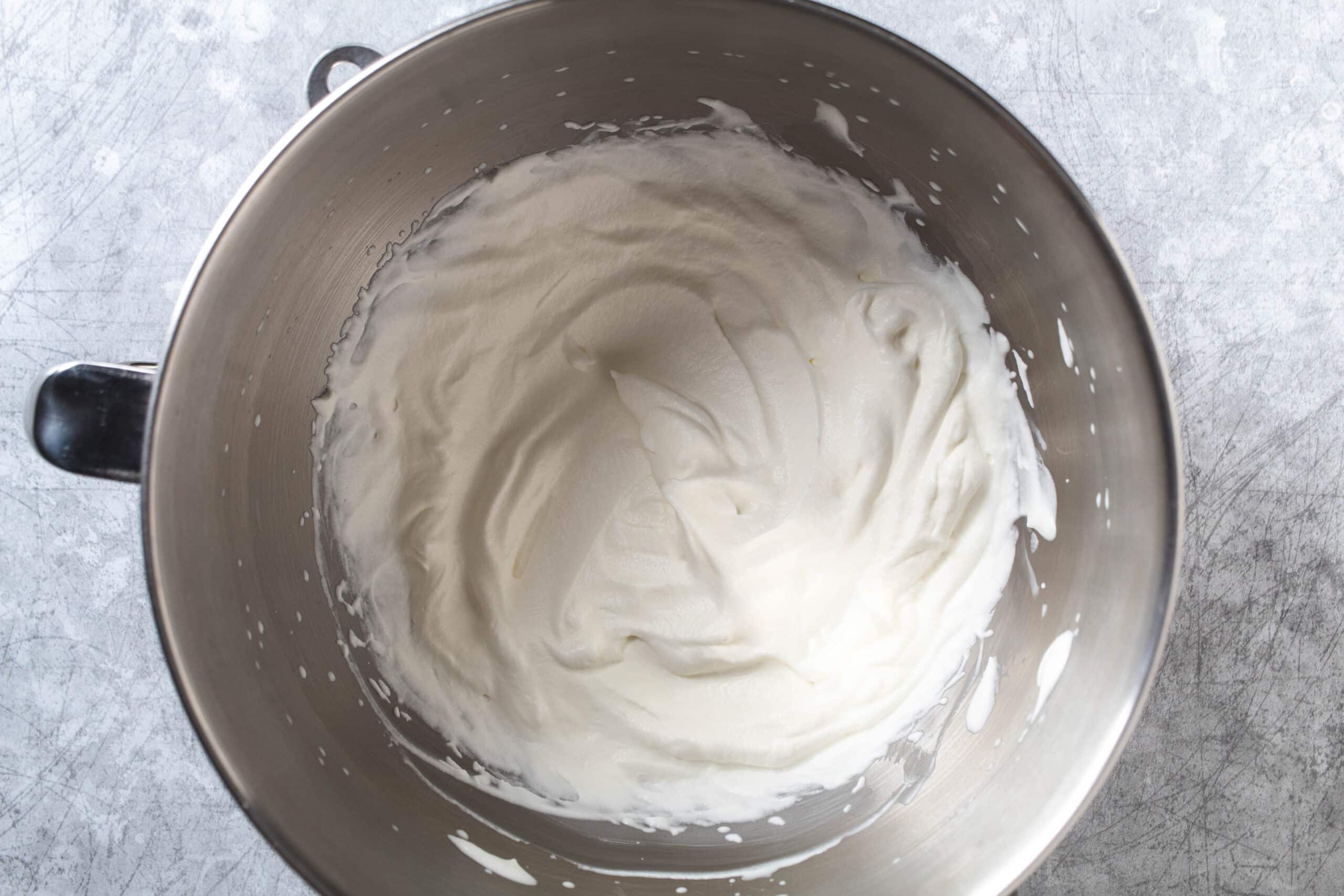 Bowl full of whipped cream.