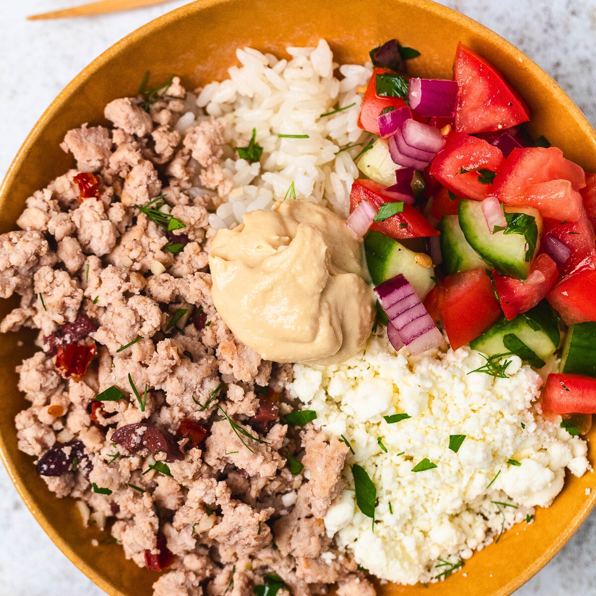 Greek Turkey Rice Bowls