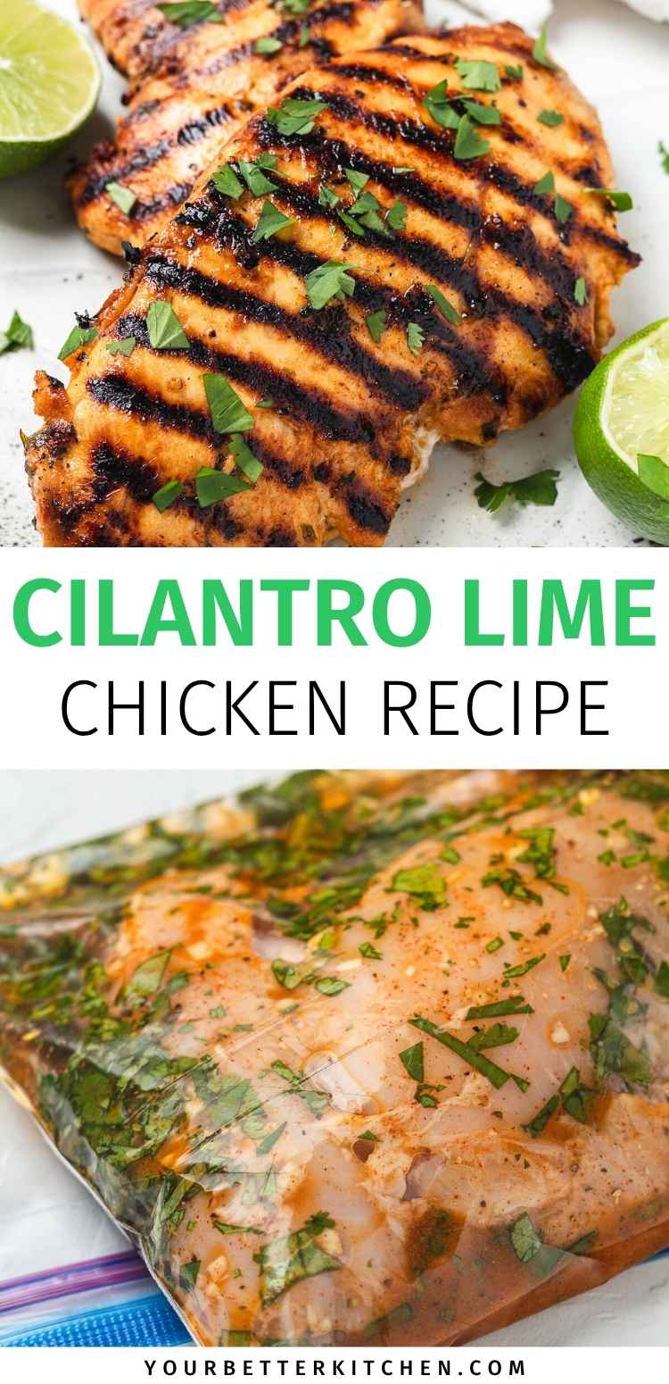 Pin image that reads, "Cilantro Lime Chicken Recipe."