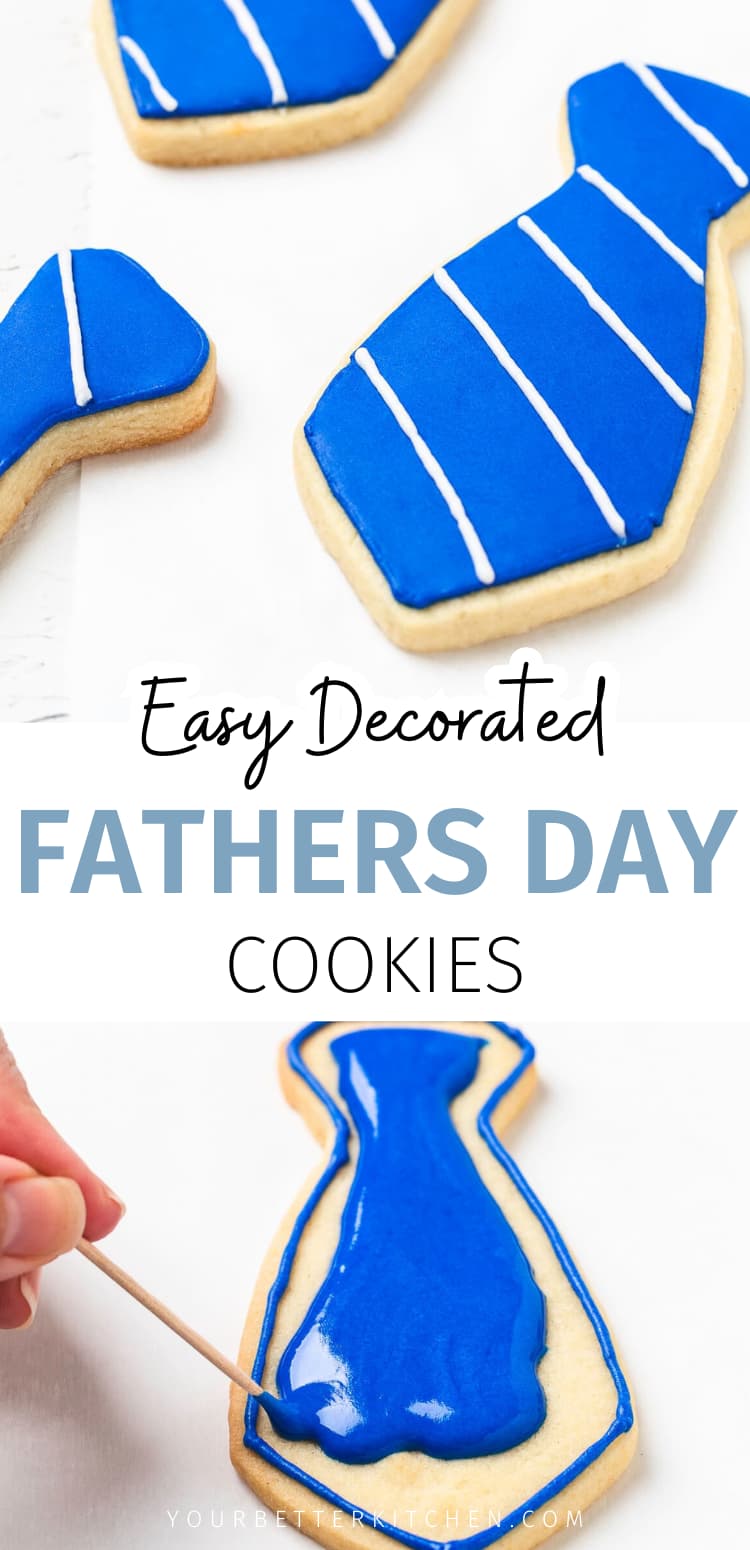 Pin image that reads "Easy Decorated Fathers Day Cookies."