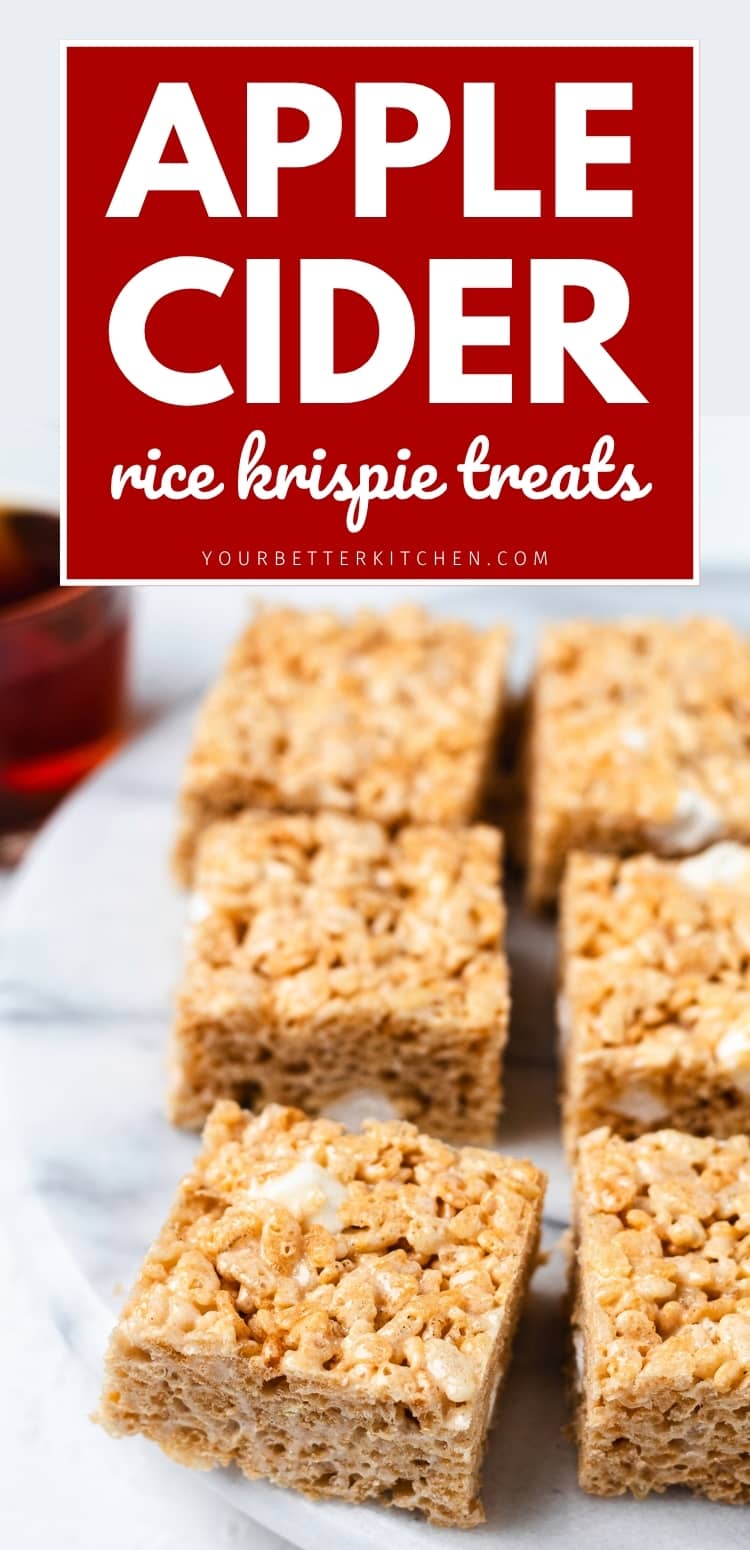 Pin image for Apple Cider Rice Krispie Treats.